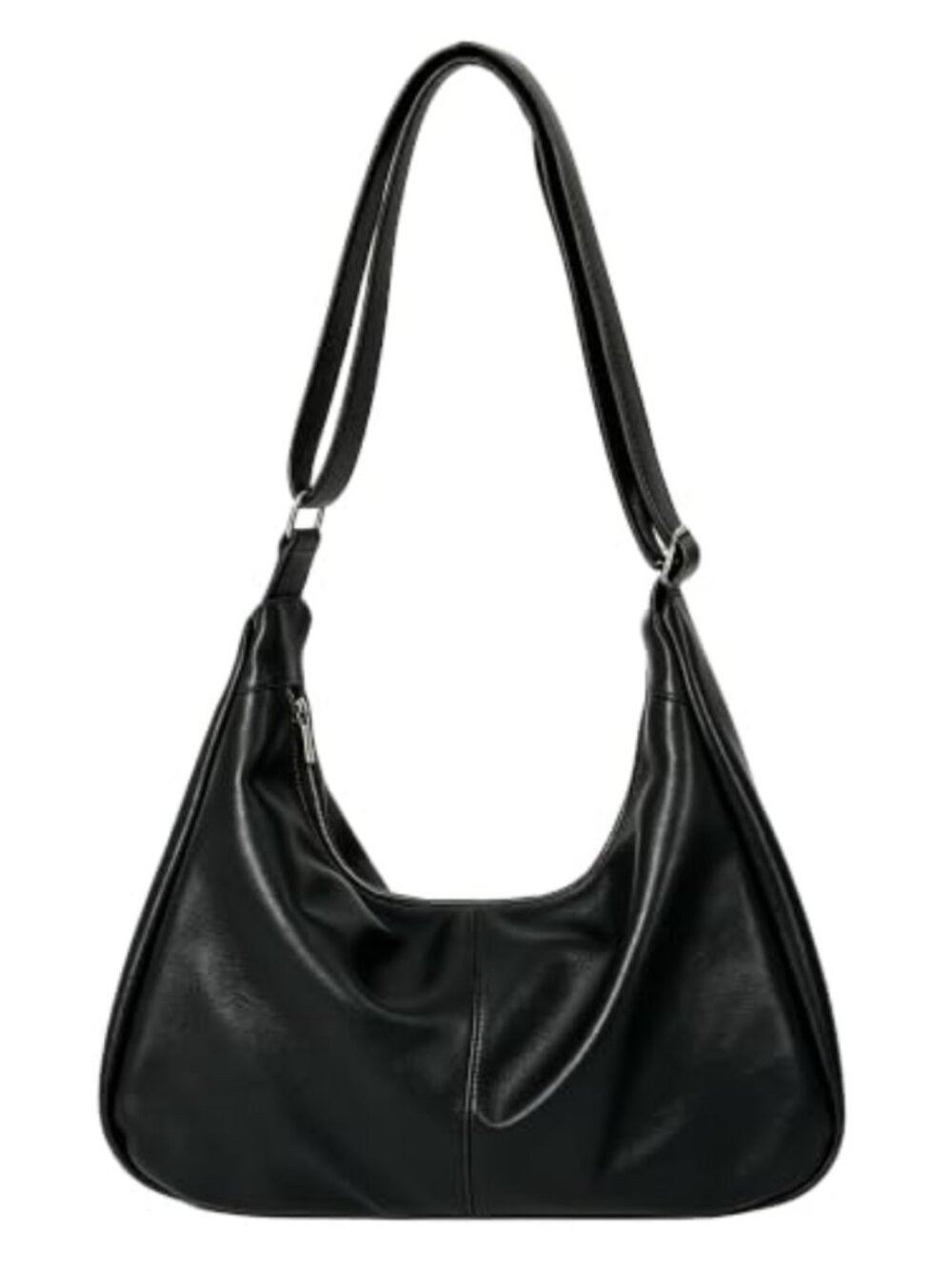 Slouchy Faux Leather Crossbody Hobo Shoulder Bag Small Women Purse